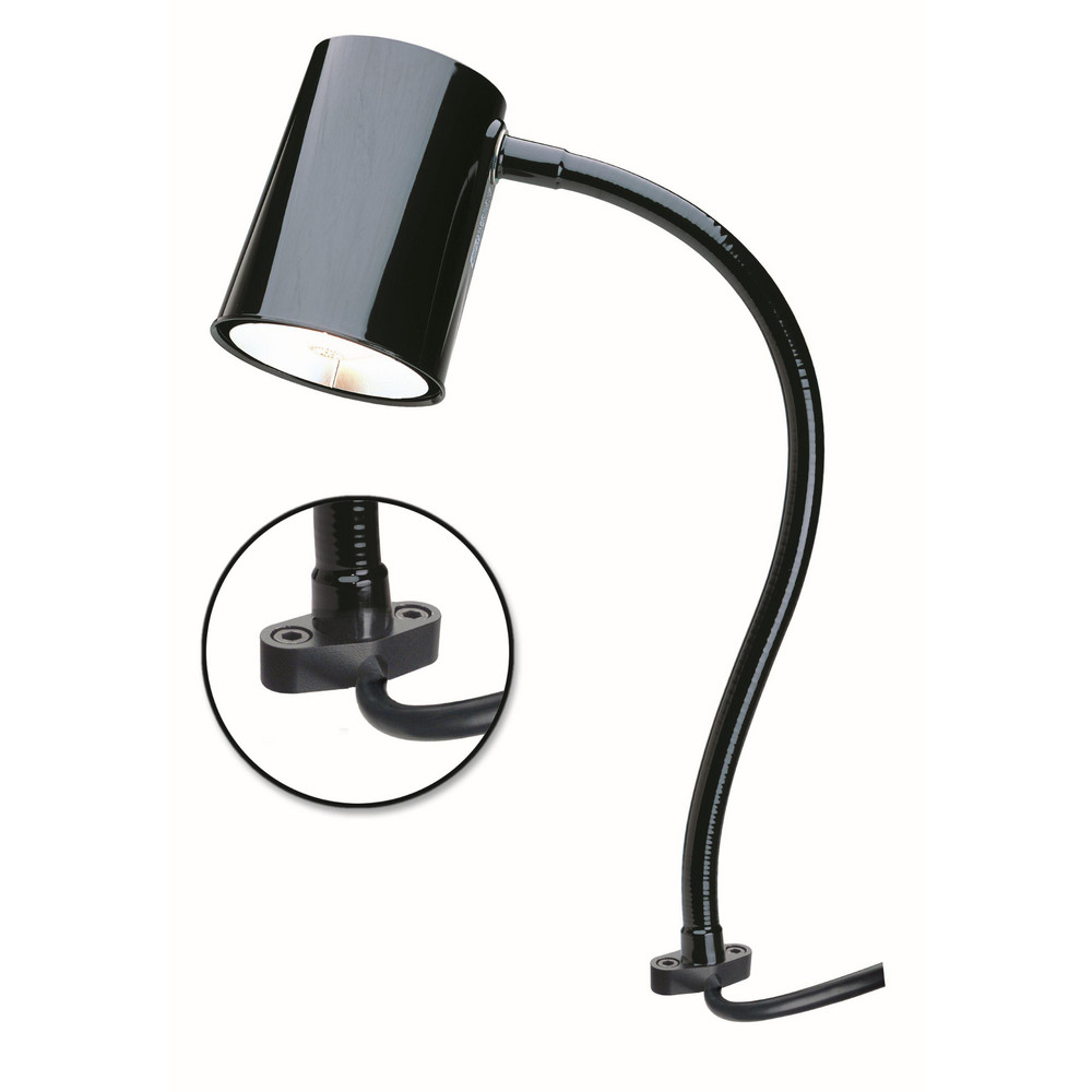 Sunnex Lighting Task Light: MR16, 20" Reach, Gooseneck Arm, Base, Black - LS710-20