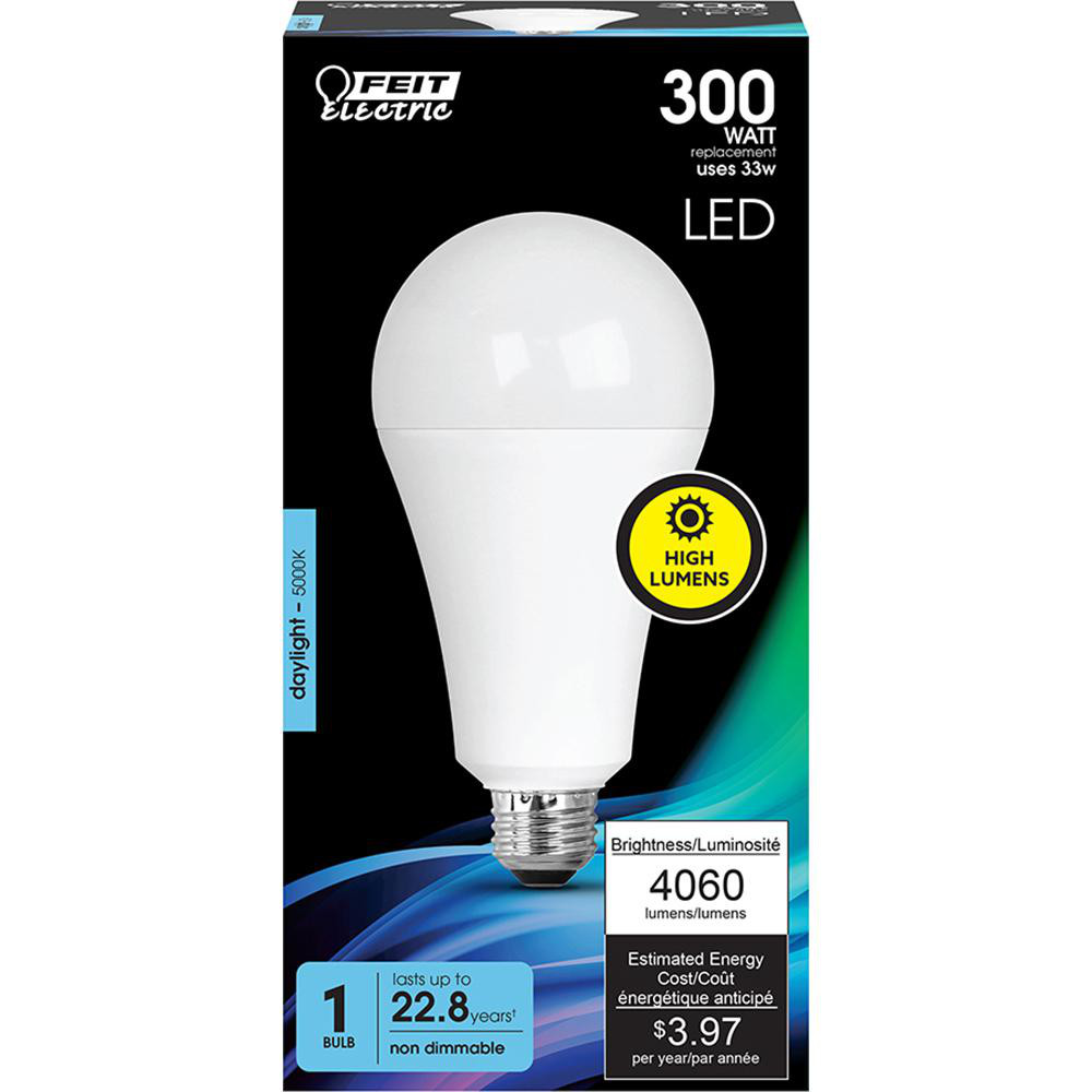 Feit Electric LED Lamp: Industrial, Residential, Commercial & Office, A23, Medium Screw Base - OM300/850/LED/1