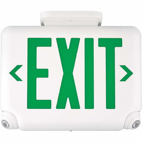 Hubbell Lighting 1 Face Ceiling & Wall Mount LED Combination Exit Signs - 93043111