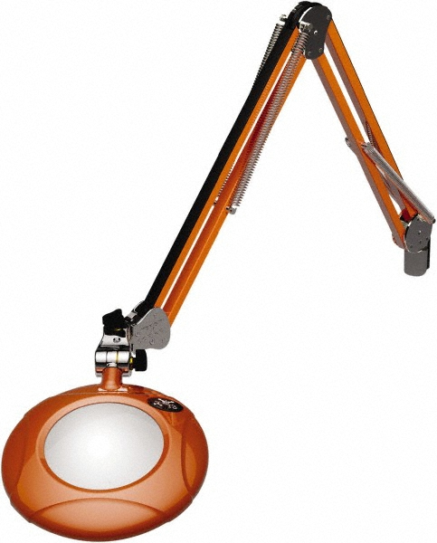 O.C. White Task Light: LED, 43" Reach, Spring Suspension Arm, Clamp-On, Orange - 22400-4-BO