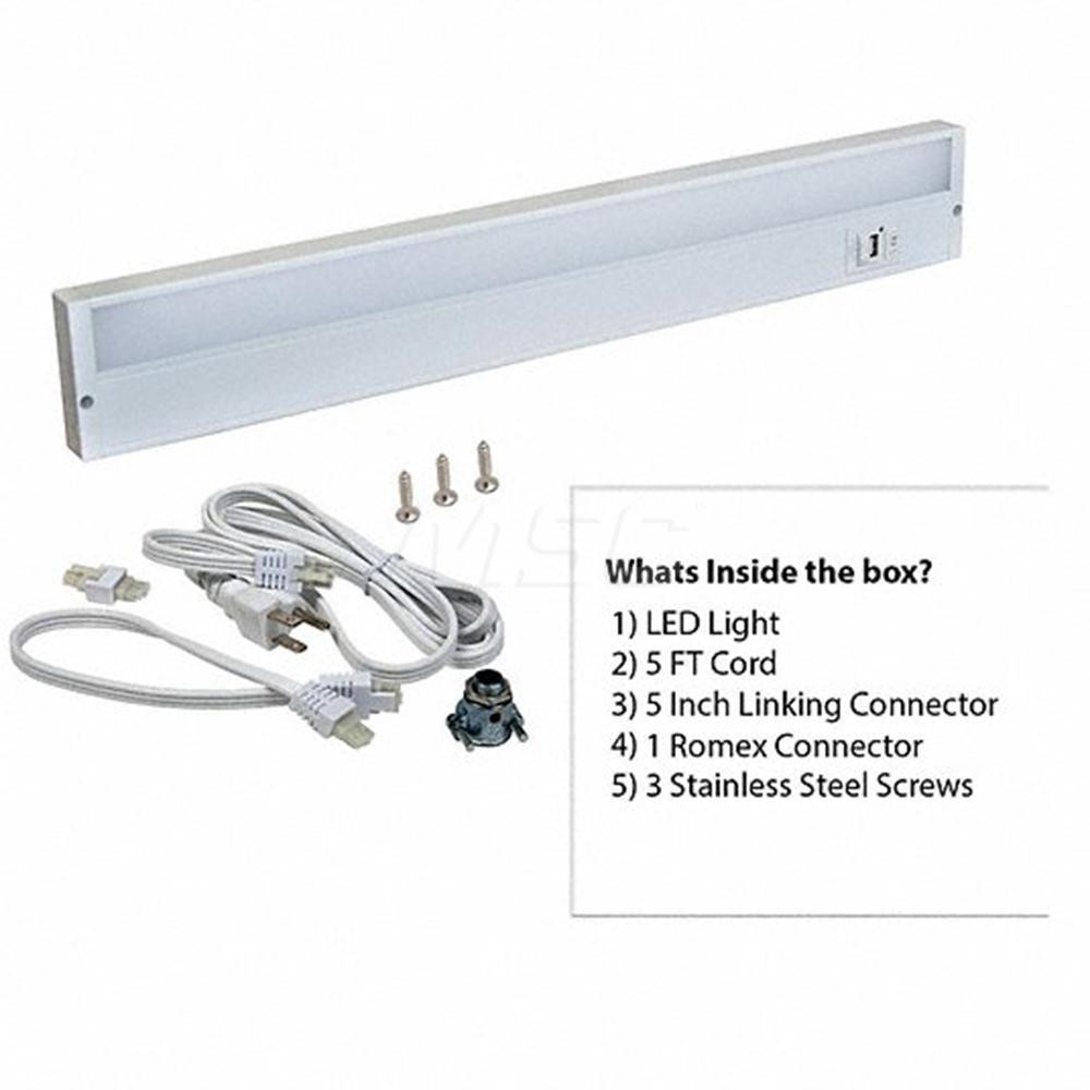 Radionic Hi-Tech Undercabinet Light Fixtures; Lamp Type: Integrated LED; LED; Number of Lamps: 1; Overall Length (Feet): 19 in; 19.00; Overall Width: 2; Lumens: 662; Wattage: 6.400; 6.4; Overall Height: 1.00; Voltage: 120 VAC; 120.00; Dimmable: No; Overall Width (Inch): 2; Overall Height (Decimal Inch): 1.00 - ZX515-CL-HL-CW9