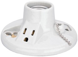 Pass & Seymour 2 Pin, 600 VAC, 660 Watt, Medium Base, Medium Bi-Pin Lamp Holder - 3901W