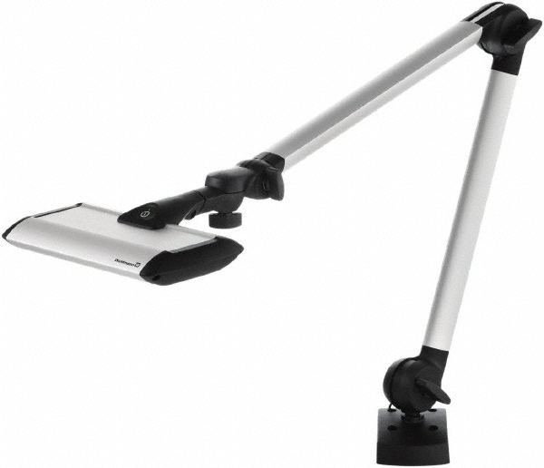 Waldmann Lighting Task Light: LED, 40" Reach, Articulated Arm, Clamp-On, Silver - 113734000-9719
