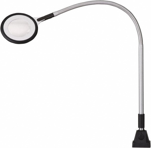 Waldmann Lighting Task Light: LED, 40" Reach, Articulated Arm, Clamp-On, Silver - 113734000-9719