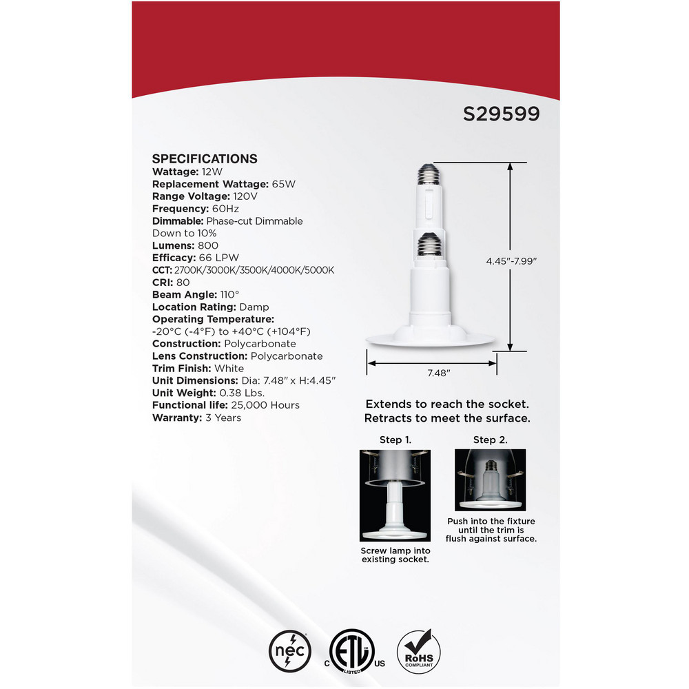 Value Collection LED Lamp: Commercial, Decorative, Industrial, Office & Residential, A21, 20.000W, Medium Screw Base - S28737