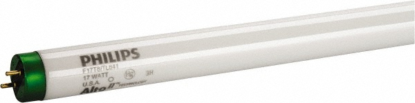 Philips Tubular  Fluorescent Lamp: 17 W, T8, Medium Bi-Pin - 281899