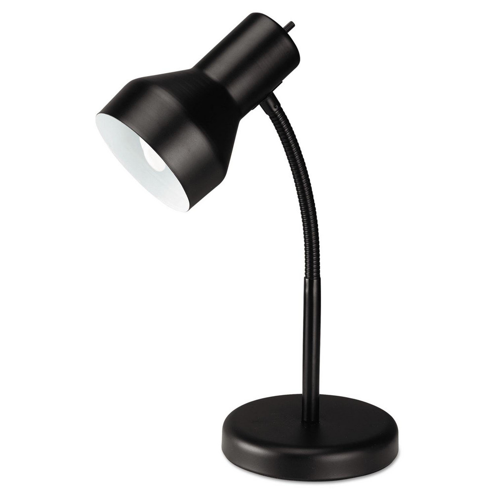 ALERA Task Light: Compact Fluorescent & LED, 15" Reach, Gooseneck Arm, Desk, Black - ALELMP832B