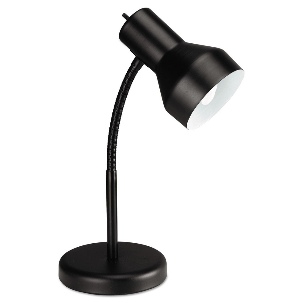 ALERA Task Light: Compact Fluorescent & LED, 15" Reach, Gooseneck Arm, Desk, Black - ALELMP832B