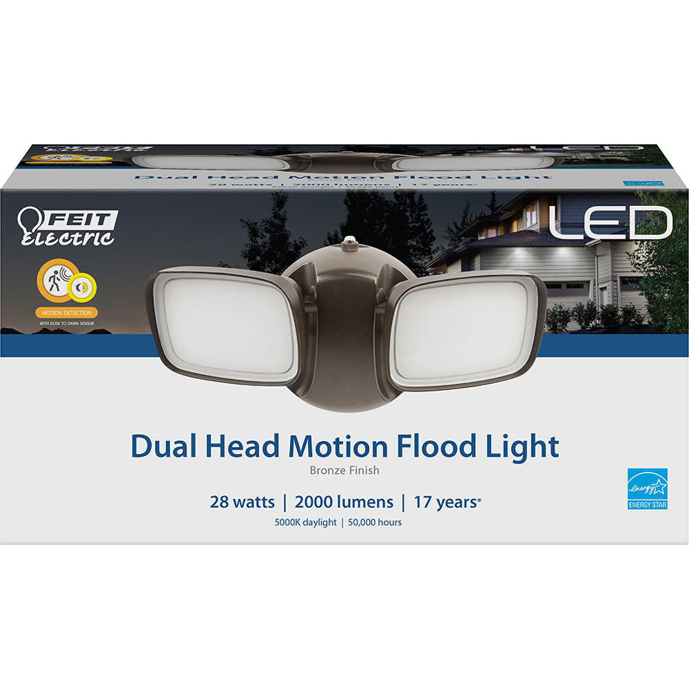 Feit Electric Floodlight Fixtures: Mounting Type: Wall; Housing Color: Bronze; Lumens: 2000; Housing Material: Plastic; Lamp Type: LED - S9DFL/850/MOT/B