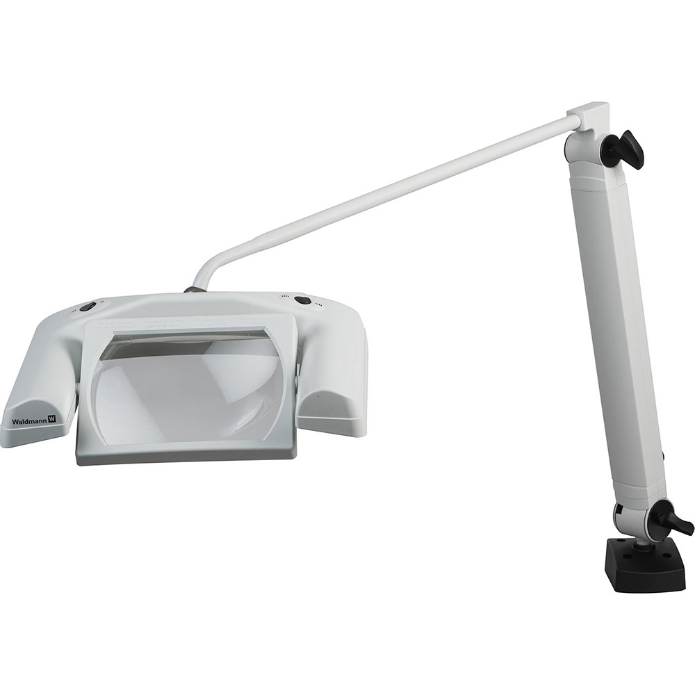 Sunnex Lighting Task Light: LED, 34.6" Reach, Pivot Arm, C-Clamp, Gray - RLM-LED120V