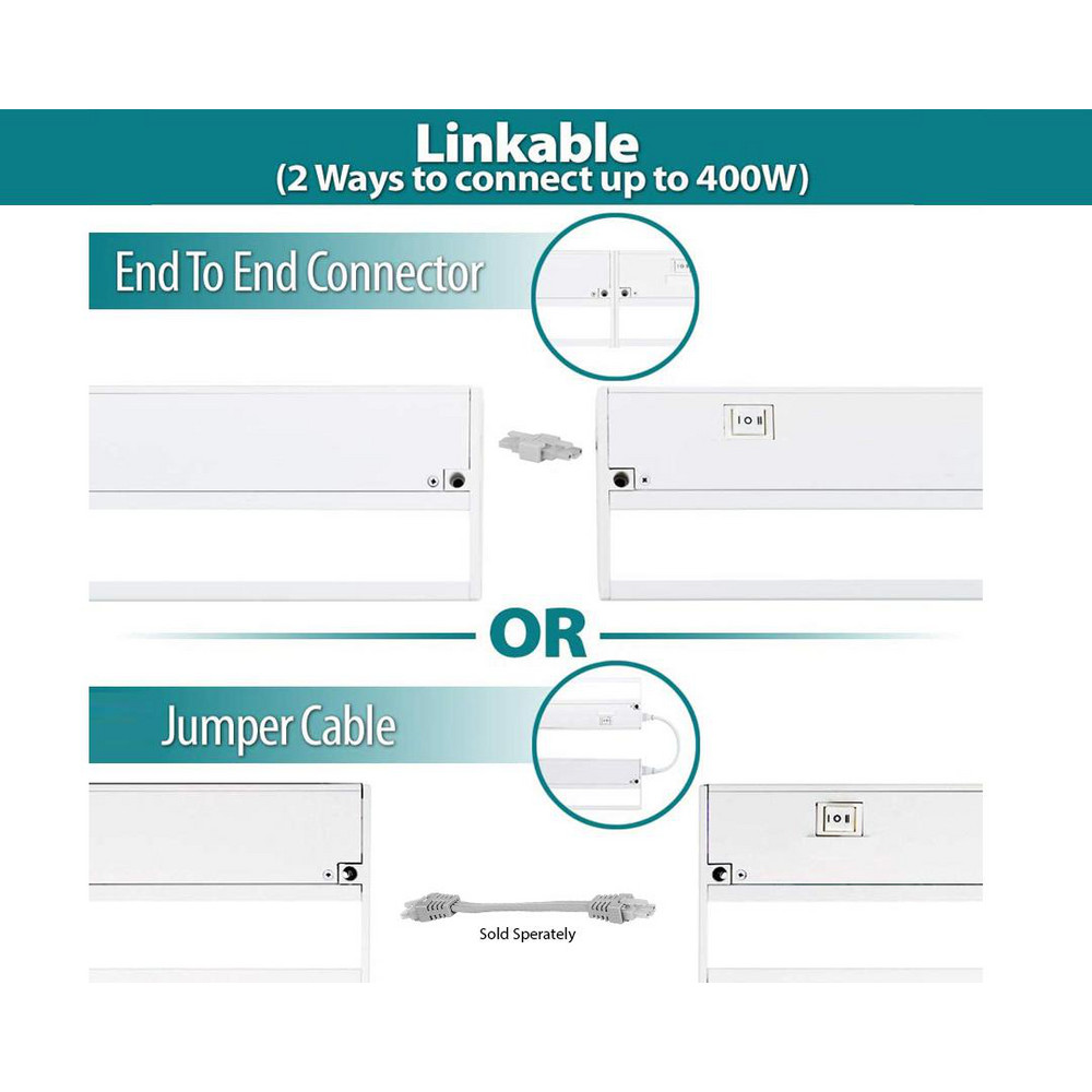 Radionic Hi-Tech Undercabinet Light Fixtures; Lamp Type: Integrated LED; LED; Number of Lamps: 1; Overall Length (Feet): 12.00; 12 in; Overall Width: 4; Lumens: 450; Wattage: 6.000; 6.0; Overall Height: 1.00; Voltage: 120 VAC; 120.00; Dimmable: Yes; Overall Width (Inch): 4; Overall Height (Decimal Inch): 1.00 - UC12-1K-HL-D