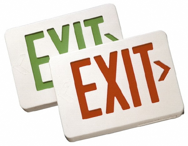 Mule 1 Face, 2 Watt, White, Polycarbonate, LED, Illuminated Exit Sign - MXAGU