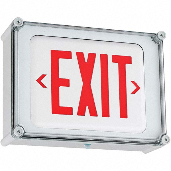 Mule 1 Face, 2 Watt, White, Polycarbonate, LED, Illuminated Exit Sign - MXAGU