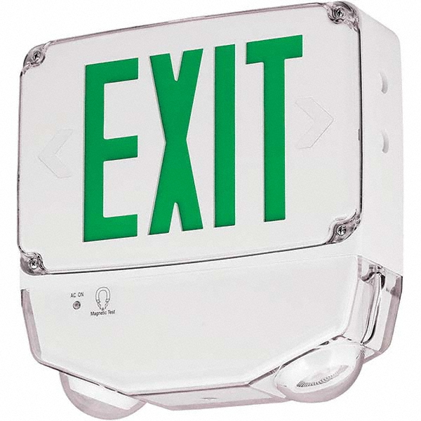 Mule 1 Face, 2 Watt, White, Polycarbonate, LED, Illuminated Exit Sign - MXAGU