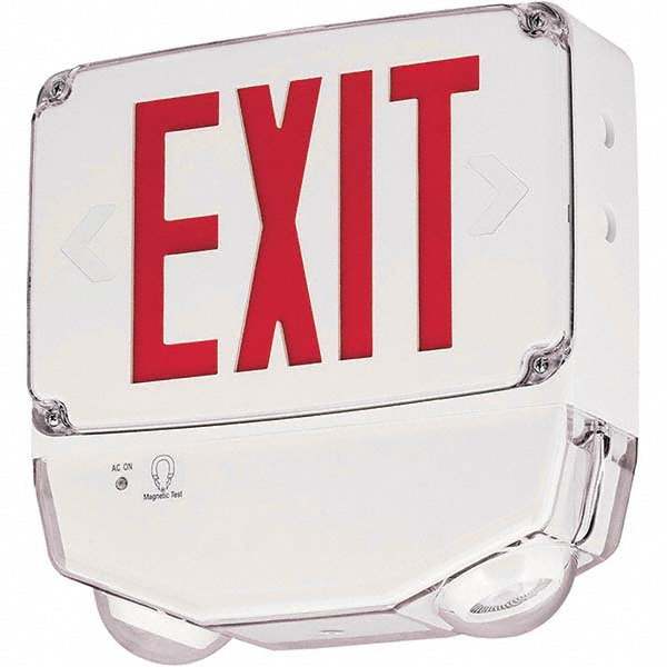 Mule 1 Face, 2 Watt, White, Polycarbonate, LED, Illuminated Exit Sign - MXAGU