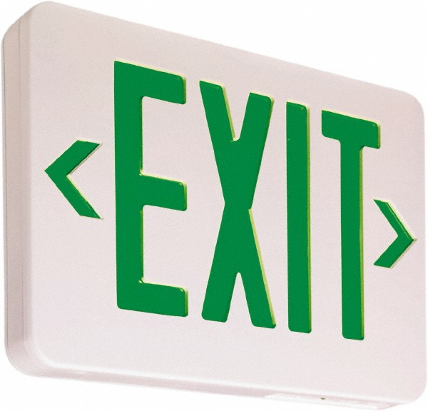 Mule 1 Face, 2 Watt, White, Polycarbonate, LED, Illuminated Exit Sign - MXAGU