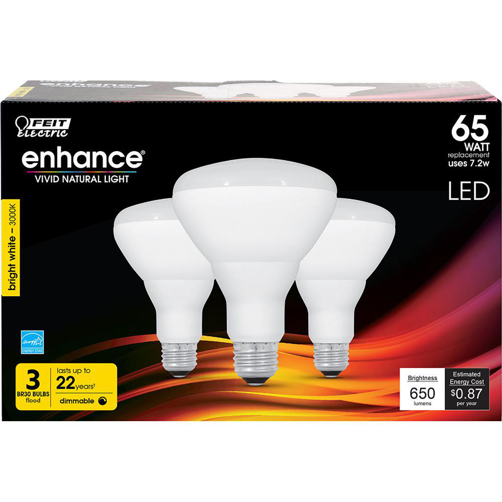 Feit Electric LED Lamp: Office, Commercial, Residential & Flood, BR30, Medium Screw Base - BR30DM/930CA/3/