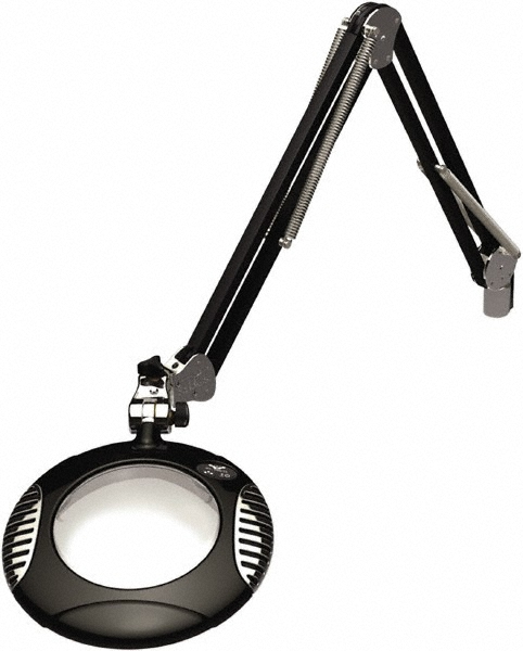 O.C. White Task Light: LED, 43" Reach, Spring Suspension Arm, Clamp-On, White - 82400-4-MW