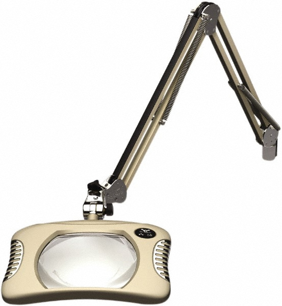 O.C. White Task Light: LED, 43" Reach, Spring Suspension Arm, Clamp-On, White - 82400-4-MW