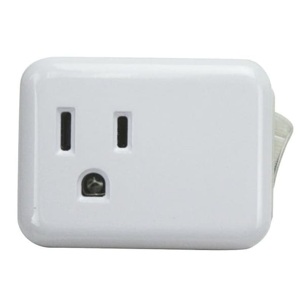 Powerzone Outlet Tap with On Off Switch, 1-Outlet, White - ORES001