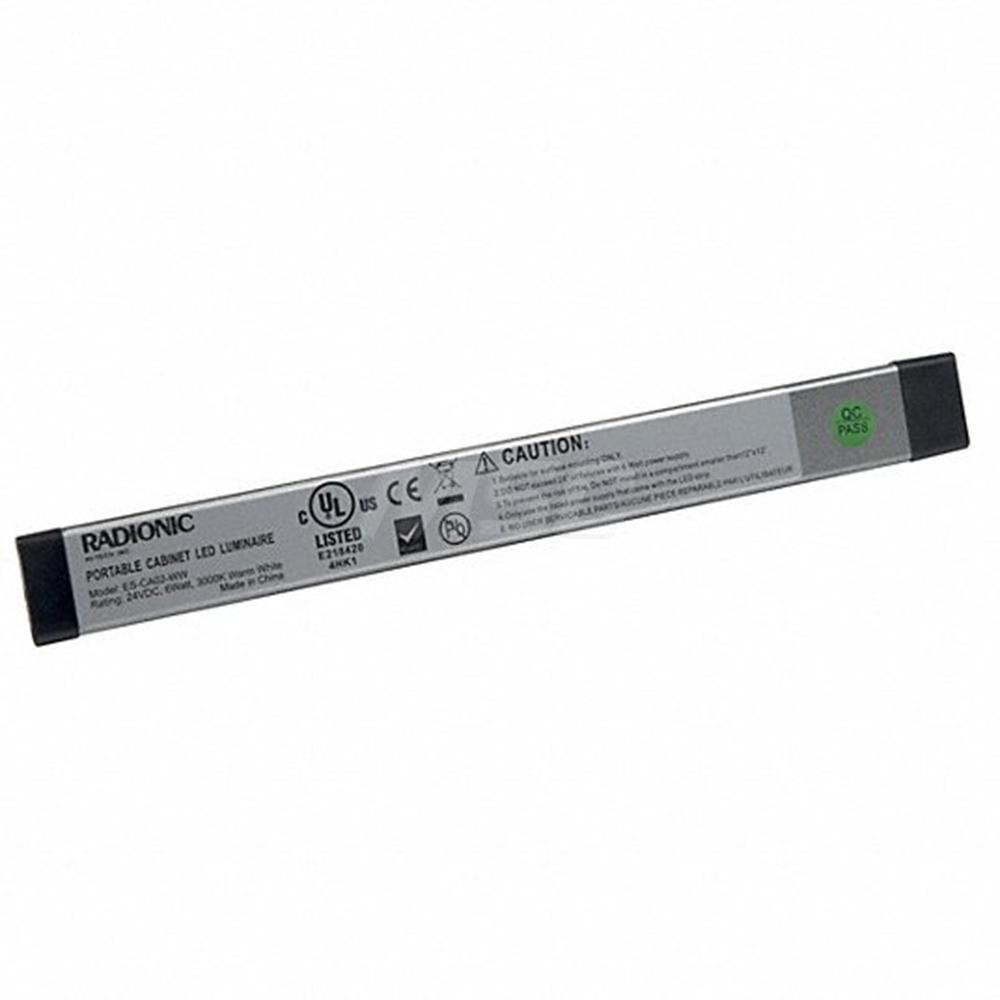 Radionic Hi-Tech Undercabinet Light Fixtures; Lamp Type: Integrated LED; LED; Number of Lamps: 2; Overall Length (Feet): 12.00; 12 in; Overall Width: 4; Lumens: 535; Wattage: 7.200; 7.2; Overall Height: 1.00; Voltage: 120 VAC; 120.00; Dimmable: No; Overall Width (Inch): 4; Overall Height (Decimal Inch): 1.00 - ES-CA02-WW