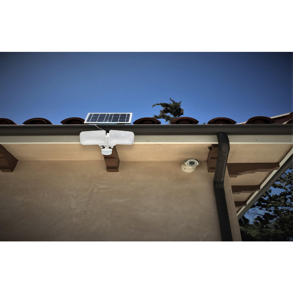 eLEDing Floodlight Fixtures: Mounting Type: Wall; Housing Color: White; Lumens: 1200; Housing Material: Polycarbonate; Lamp Type: Solar, LED - EE828WAI