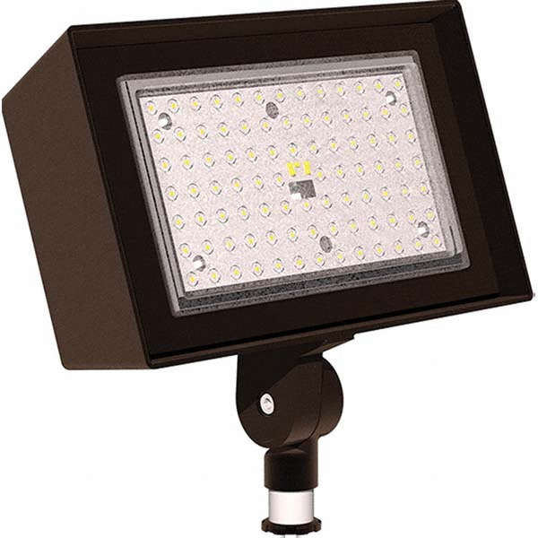 Commercial LED Floodlight Fixtures: Mounting Type: Knuckle; Housing Color: Bronze; Lumens: 1950; Housing Material: Aluminum; Lamp Type: LED - L15W5KFLKNCL4P