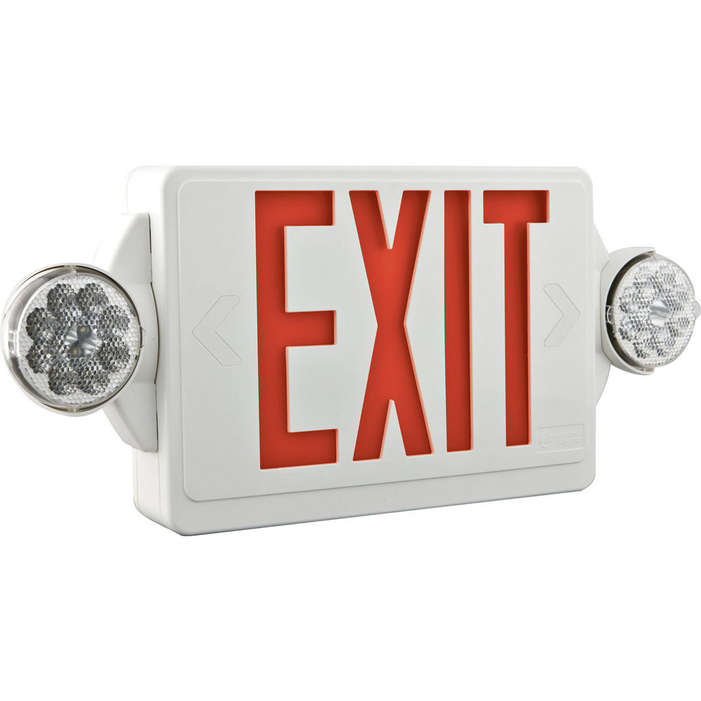 Lithonia Lighting Combination Exit Signs: Mounting Type: Surface Mount, Wall Mount, Ceiling Mount; Number of Faces: 2; Lamp Type: LED - 186HU1