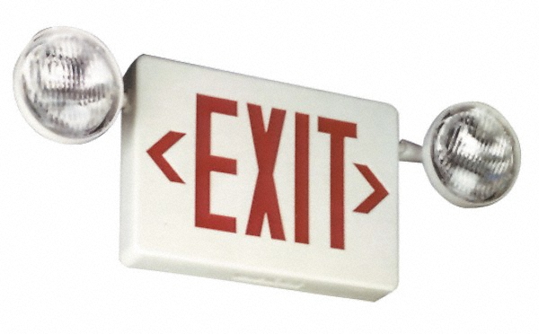 Lithonia Lighting Combination Exit Signs: Mounting Type: Surface Mount, Wall Mount, Ceiling Mount; Number of Faces: 2; Lamp Type: LED - 186HU1