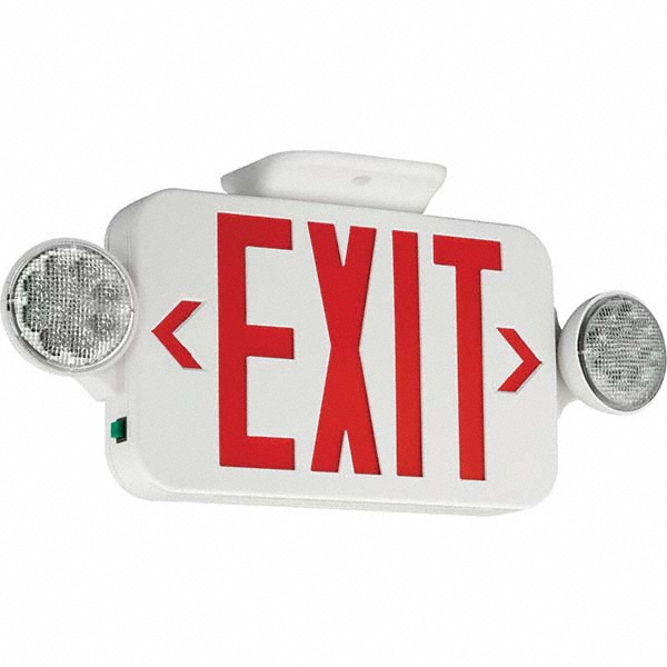 Lithonia Lighting Combination Exit Signs: Mounting Type: Surface Mount, Wall Mount, Ceiling Mount; Number of Faces: 2; Lamp Type: LED - 186HU1