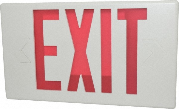 PRO-SOURCE Illuminated Exit Signs: Number of Faces: 2; Light Technology: LED; Letter Color: Red; Mount Type: Universal; Housing Material: ABS; Housing Color: White - GX-200NR