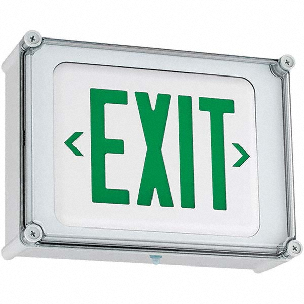 PRO-SOURCE Illuminated Exit Signs: Number of Faces: 2; Light Technology: LED; Letter Color: Red; Mount Type: Universal; Housing Material: ABS; Housing Color: White - GX-200NR
