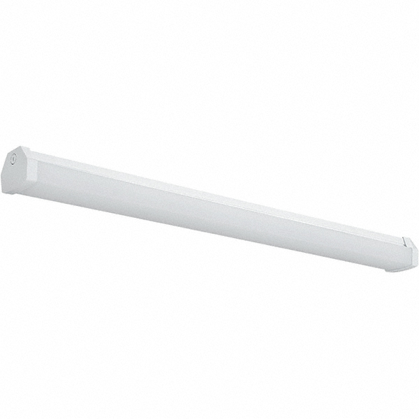 Hubbell Lighting Wraparound Light Fixtures; Lamp Type: LED; Mounting Type: Screw Mount; Number of Lamps Required: 0; Recommended Environment: Indoor; Overall Length (Feet): 4.00 ft; Overall Width: 8.3100 in; Overall Height: 2.8100 in; Lens Features: Frosted Prismatic; Lumens: 5700 lm; Housing Color: White - 93088140