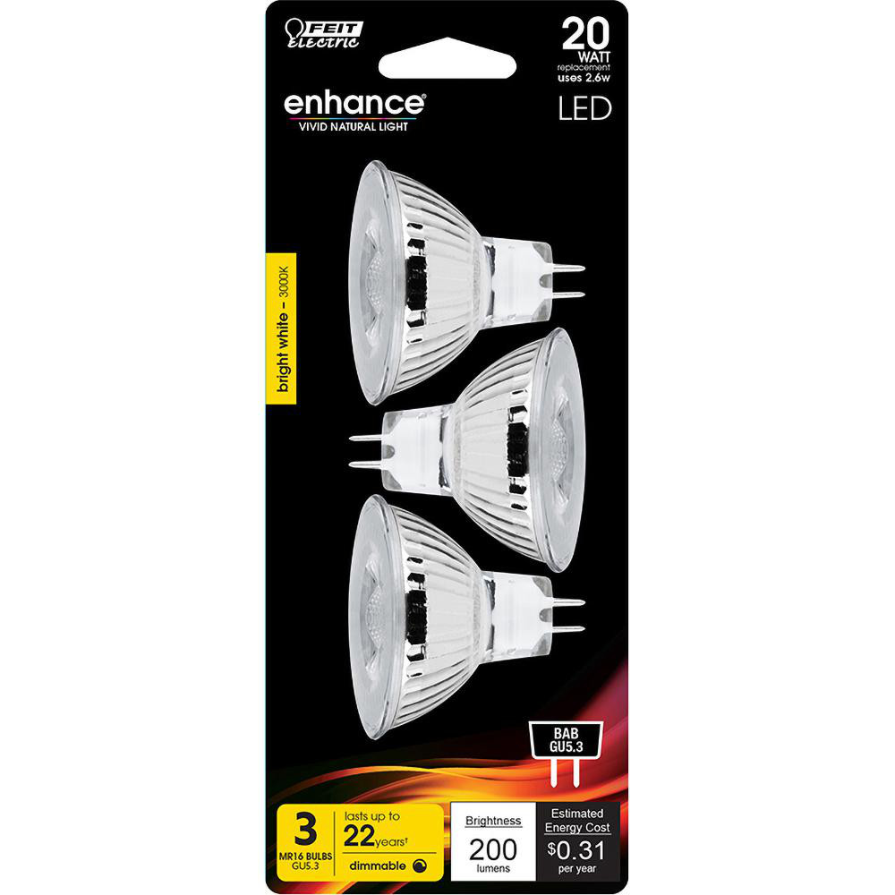 Feit Electric LED Lamp: Office, Commercial, Residential & Flood, MR16, 2-Pin Base - BPBAB/930CA/3/2