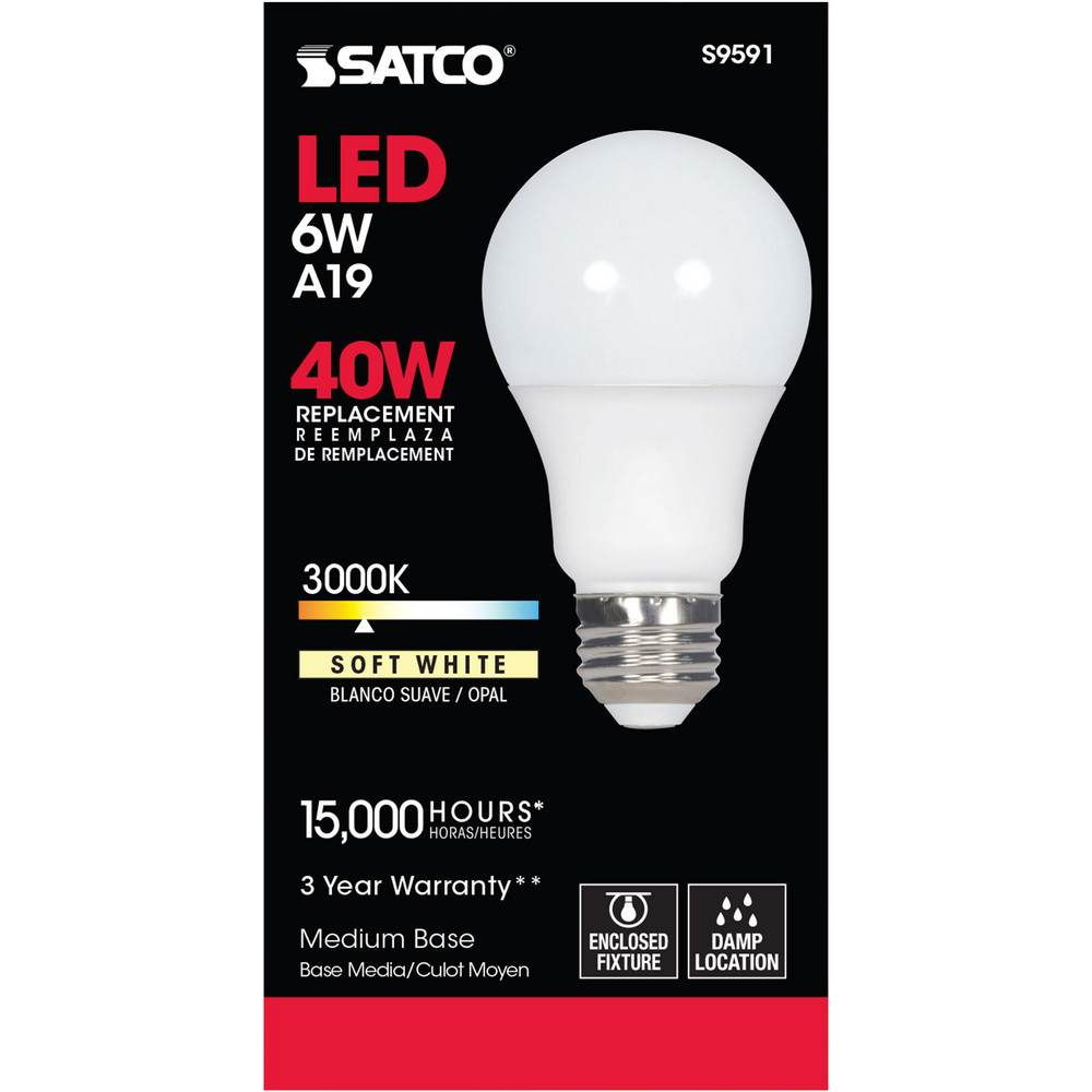 Value Collection LED Lamp: Commercial, Decorative, Industrial, Office & Residential, A19, 6.000W, Medium Screw Base - S9591