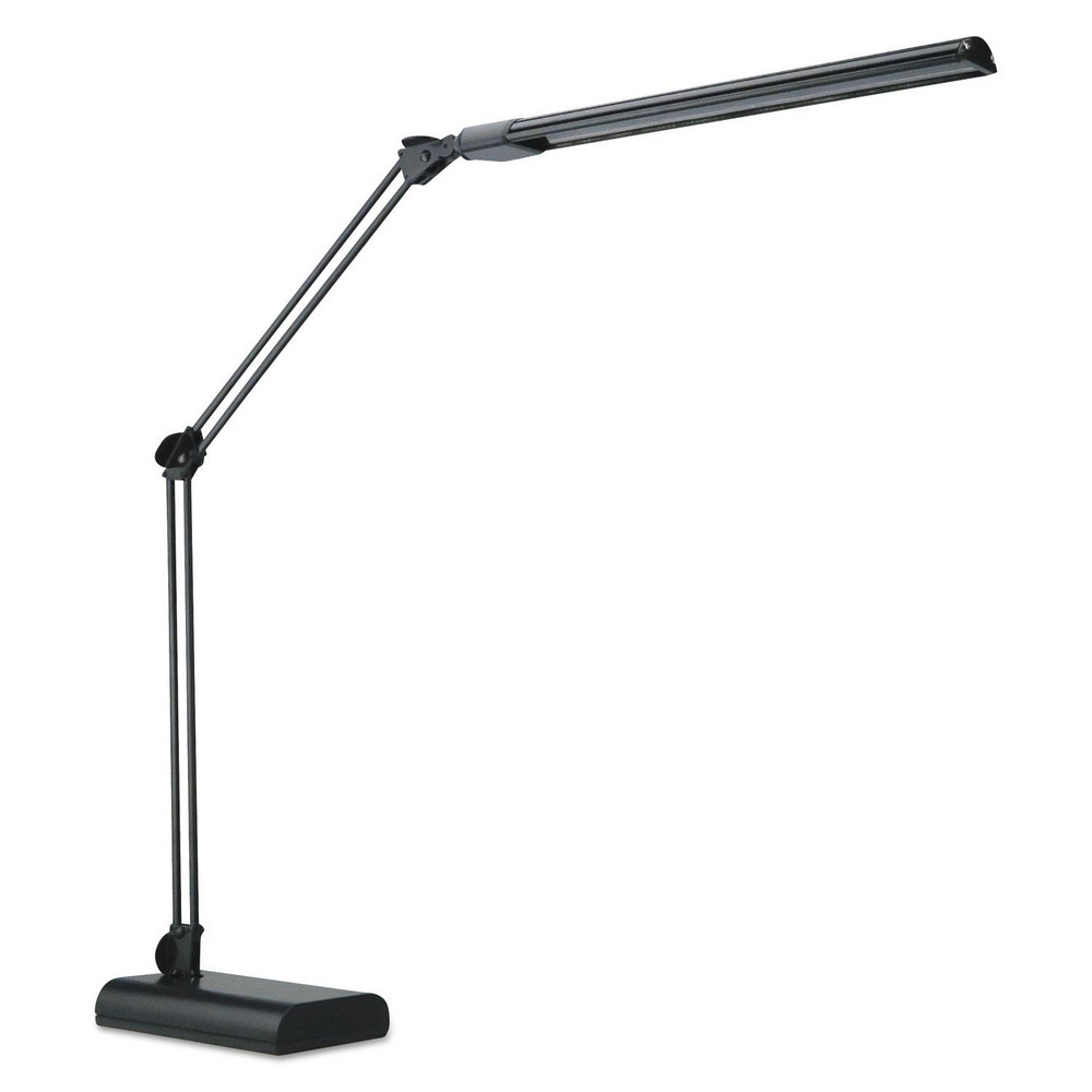 ALERA Task Light: LED, 21.65" Reach, Three-Point Arm, Desk, Black - ALELED908B