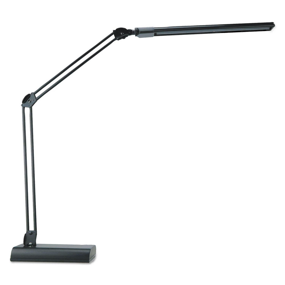 ALERA Task Light: LED, 21.65" Reach, Three-Point Arm, Desk, Black - ALELED908B
