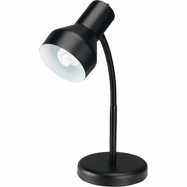 ALERA Task Light: LED, 21.65" Reach, Three-Point Arm, Desk, Black - ALELED908B