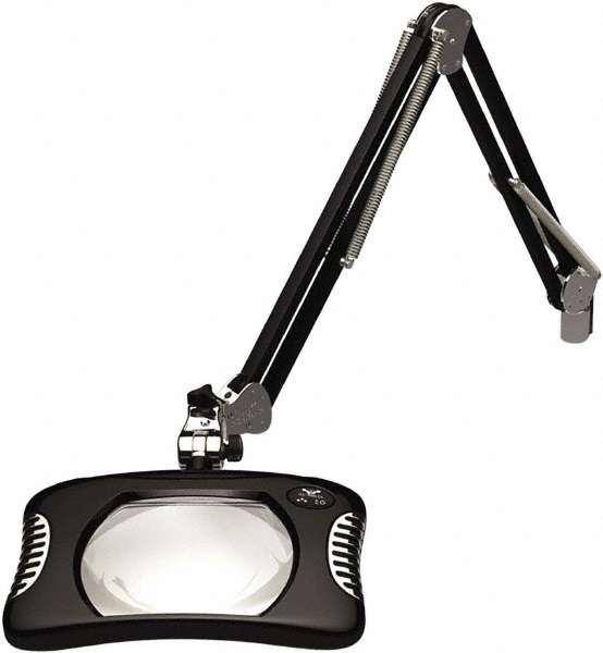 ALERA Task Light: LED, 21.65" Reach, Three-Point Arm, Desk, Black - ALELED908B