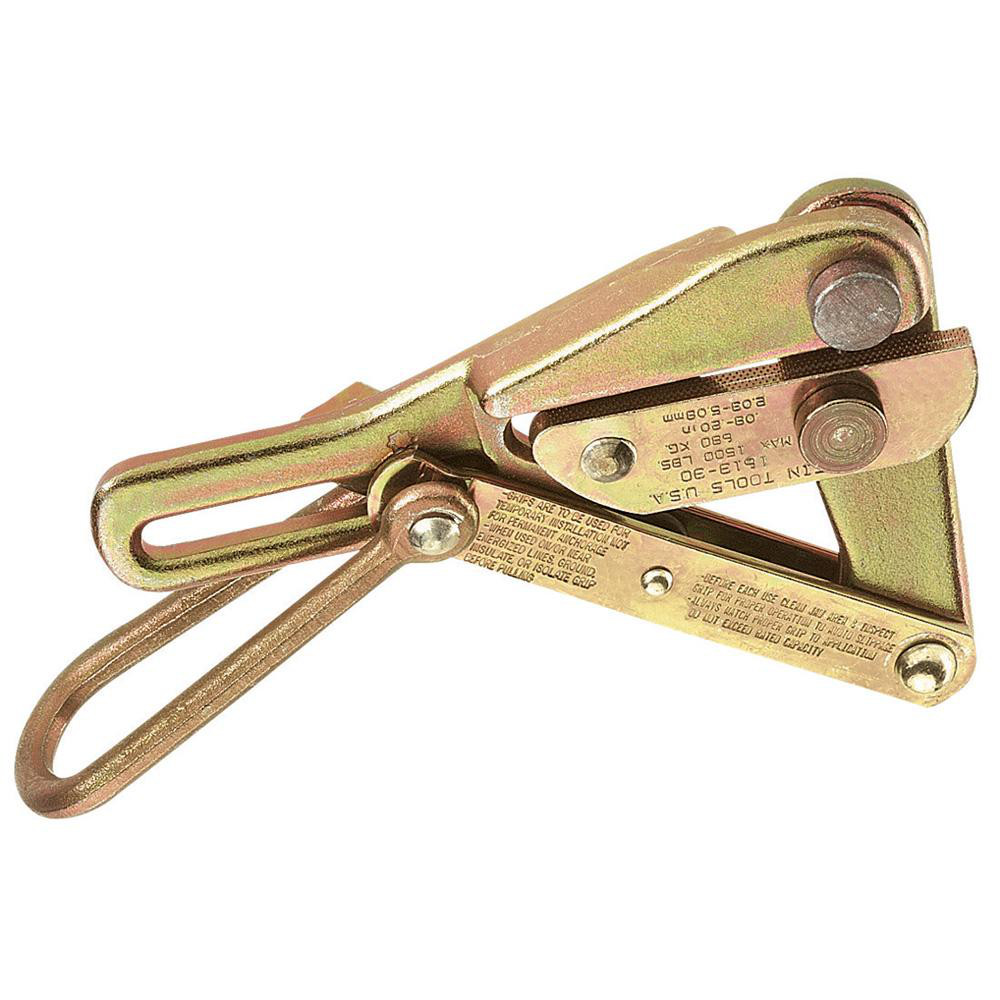 Klein Tools Single Eye, Round Inside Notched Jaw, Steel Wire Grip Hoist - 1611-30
