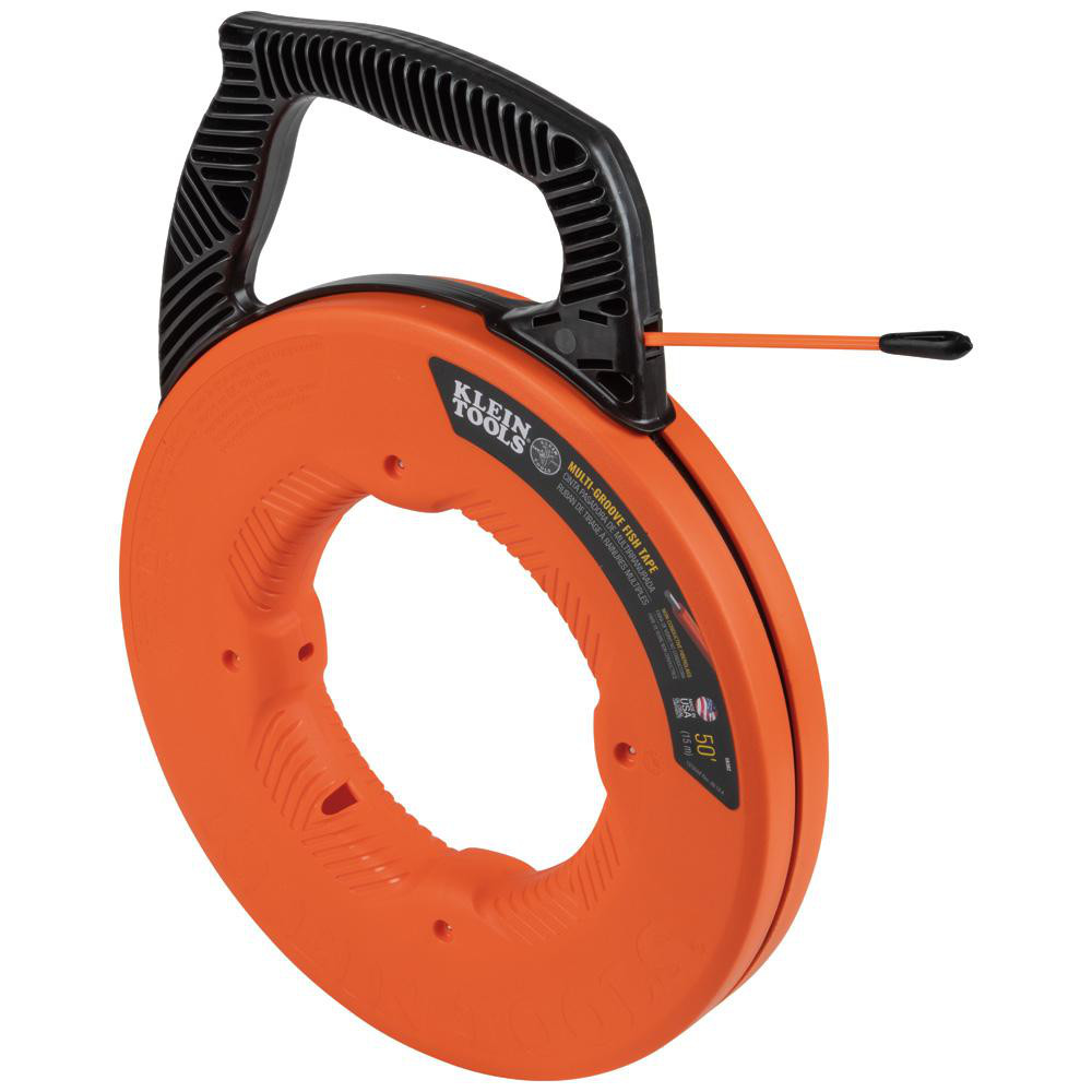 Milwaukee Tool Fish Tapes: Tape Type: Non-Conductive; Material: Fiberglass; Tape Width (Decimal Inch): 7 in; Winder Case: No - 48-22-4182