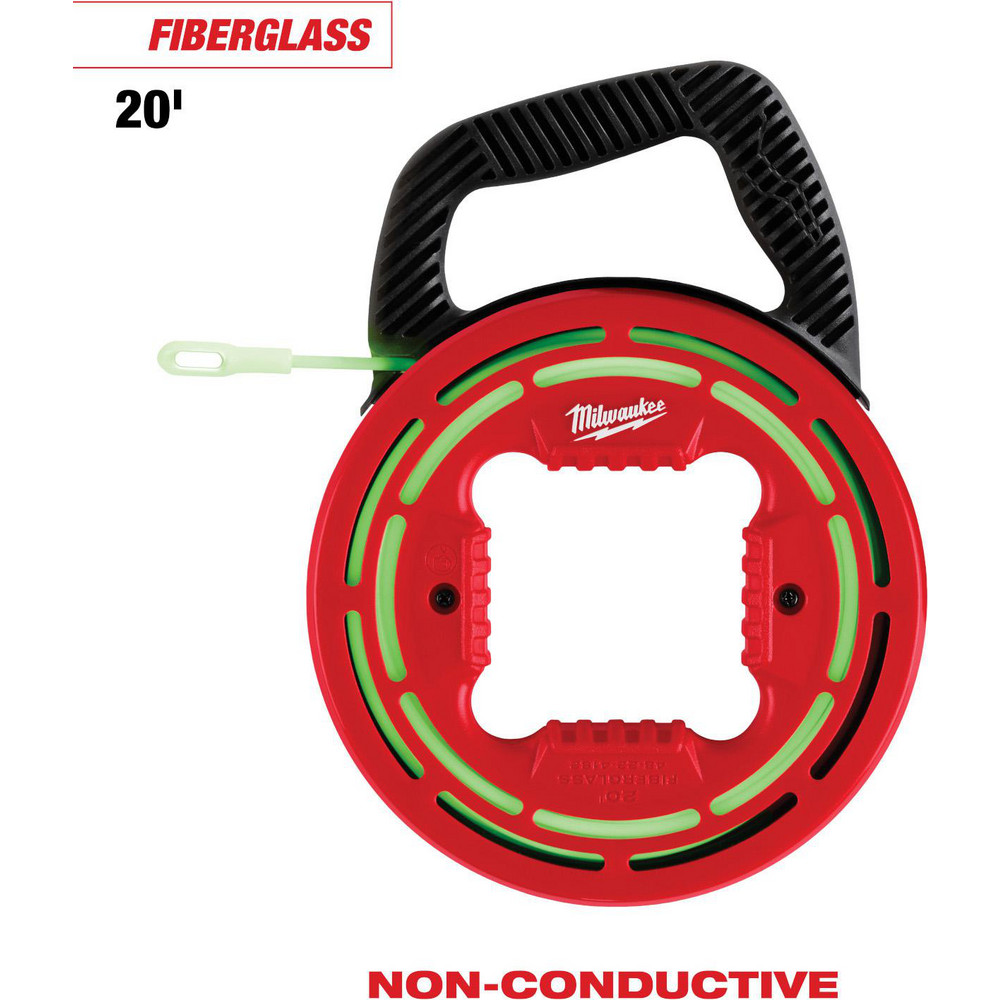 Milwaukee Tool Fish Tapes: Tape Type: Non-Conductive; Material: Fiberglass; Tape Width (Decimal Inch): 7 in; Winder Case: No - 48-22-4182