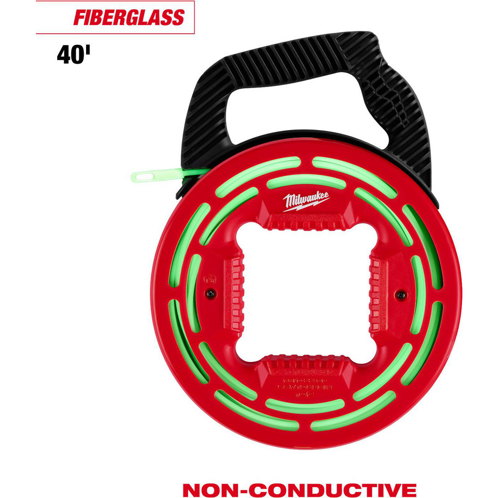 Milwaukee Tool Fish Tapes: Tape Type: Non-Conductive; Material: Fiberglass; Tape Width (Decimal Inch): 7 in; Winder Case: No - 48-22-4182