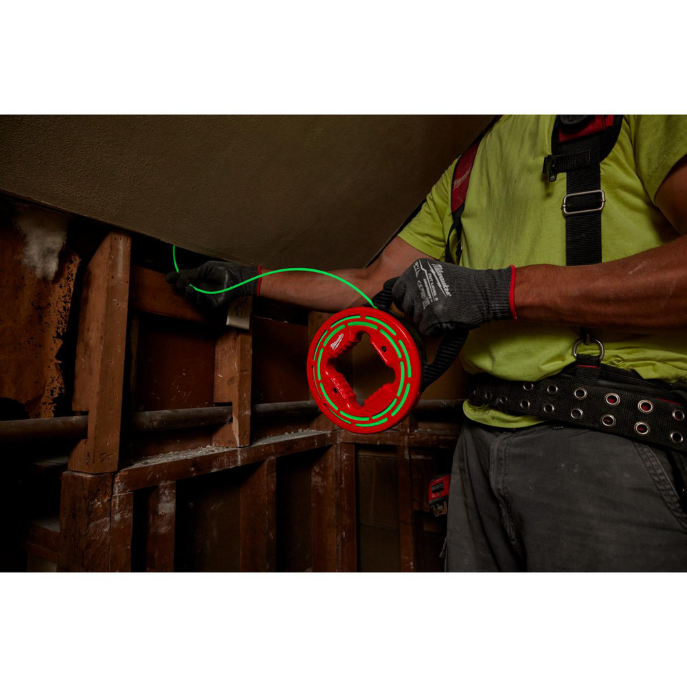 Milwaukee Tool Fish Tapes: Tape Type: Non-Conductive; Material: Fiberglass; Tape Width (Decimal Inch): 7 in; Winder Case: No - 48-22-4182