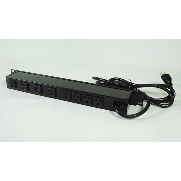 Wiremold 8-REAR OUTLET POWER STRIP, 19" RACKMOUNT 6' CORD, ON/OFF SWITCH - J08B0B