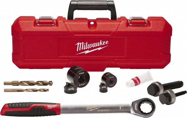 Milwaukee Tool 10 Piece, 1-3/8" Punch Hole Dia, Manual Standard Punch Kit - 49-16-2702