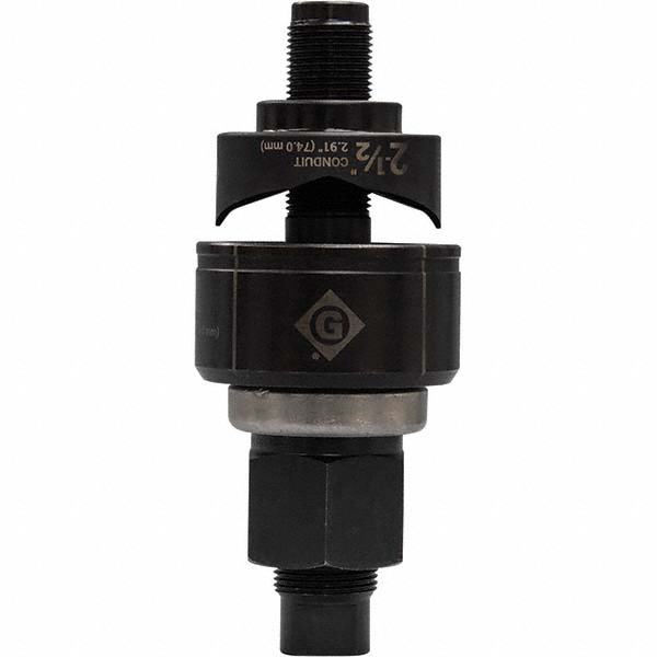Greenlee Complete Punch Units; Punch Shape: Round; Punch Type: Knockout; Operating Method: Manual; Punch Hole Dia/Width: 74 mm; 2.9100 in; Punch Hole Dia (mm): 74; Punch Hole Dia (Decimal Inch): 2.9100; Punch Hole Width (Decimal Inch): 74 mm; 2.9100 in; Punch Material: Steel - K3BB-2-1/2
