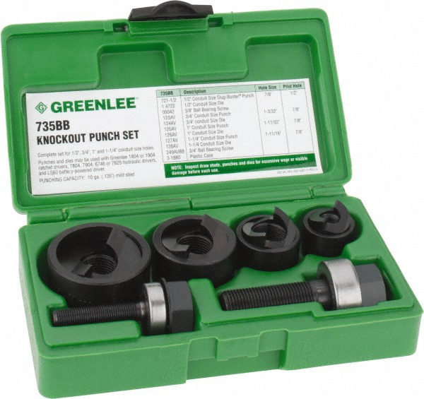 Greenlee 3.539" Hole Dia x 3" Hole Length x Round, Knockout Punch Unit - 745H-3