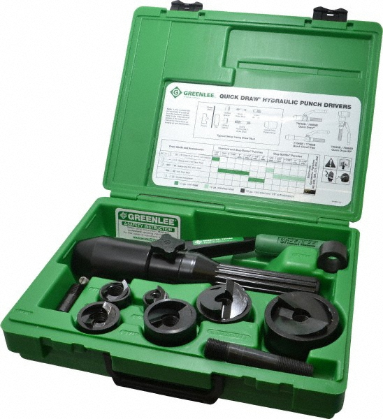 Greenlee 9 Piece, 4" Punch Hole Dia, Hydraulic Standard Punch Kit - 7304