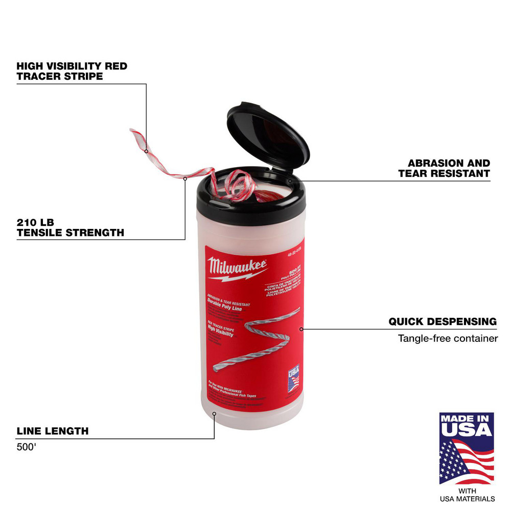 Milwaukee Tool Fish Tape Accessories: Accessory Type: POLY PULL LINE; Number of Pieces: 1 - 48-22-4138